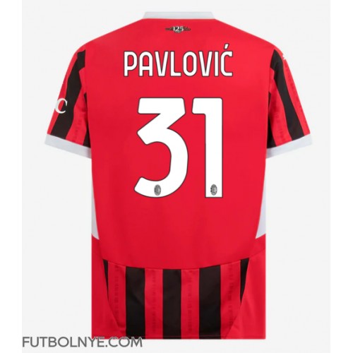 Camiseta AC Milan Strahinja Pavlovic #31 Primera Equipación 2024-25 manga corta